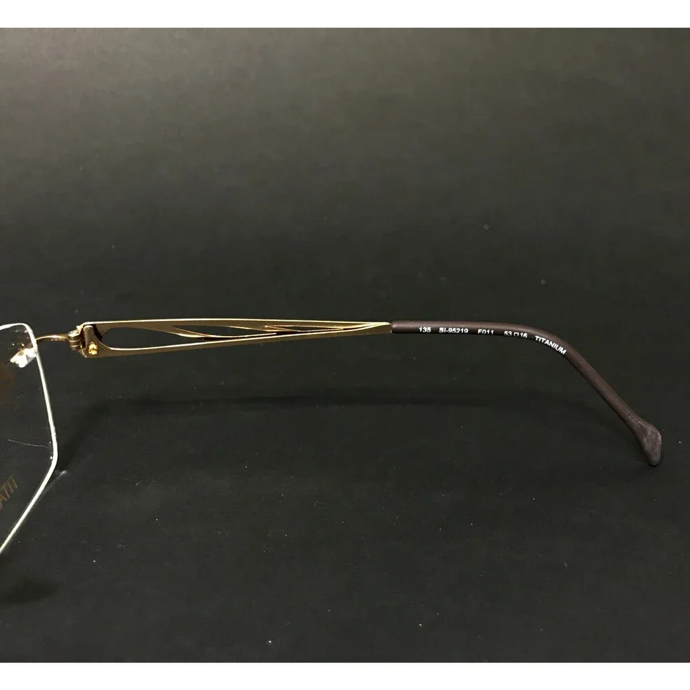 Stepper Eyeglasses Frames SI-95219 F011 Brown Gold Square Rimless 53-16-135